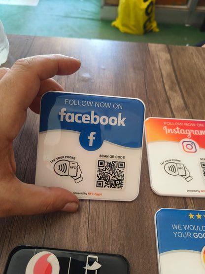 Coaster  resin epoxy 10x10cm NFC + Qr Dynamic changeable