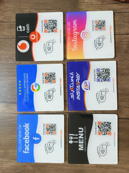 Coaster acrylic 10x10cm NFC + Qr Dynamic changeable