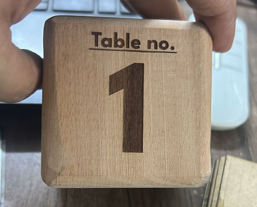 Printed Natural beech wood cube without NFC