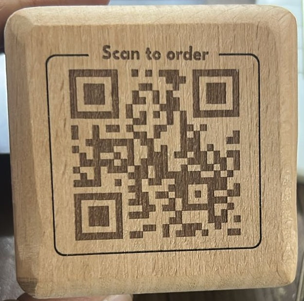 Printed Natural beech wood cube without NFC