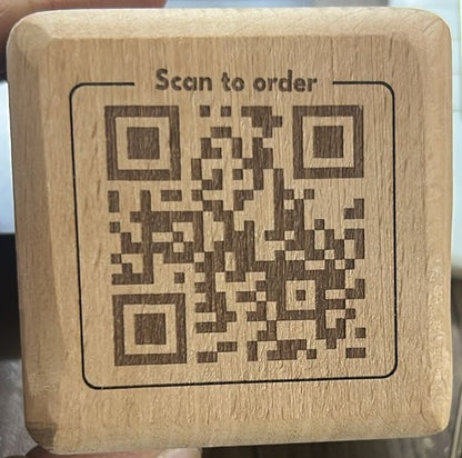 Printed Natural beech wood cube works with NFC